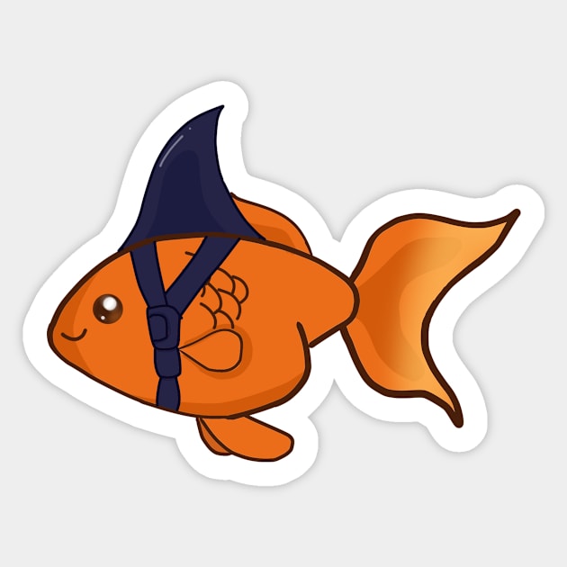 Goldfish Shark Funny Motivational Sticker by logiamerch